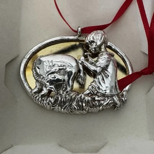 Lunt Silber Silberschmiede Disney Classic Pooh Ornament Christopher Robin & Eeyore - Bild 1 von 5