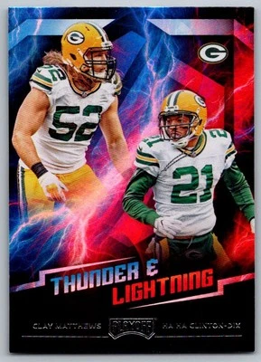 2018 Panini Playoff Thunder & Lightning Clay Matthews/Ha Ha Clinton-Dix Green - Image 1 of 2