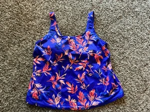 LL Bean Tankini Top Plus Size 18W EUC - Picture 1 of 12