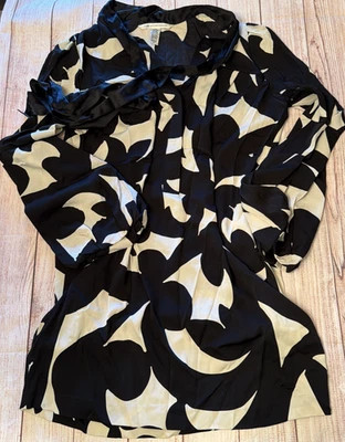 Diane Von Furstenberg Dress Women's Size 10 Black & White Geometric - Image 1 of 4