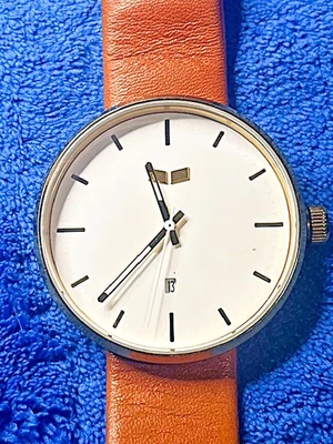 Reloj Vestal Roosevelt Hombre 42mm Tono Dorado Acero Inoxidable Cuero Batería Nueva Foto 1 de 4