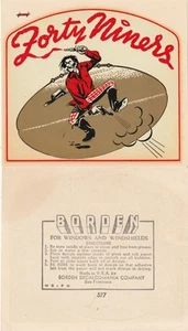 SAN FRANCISCO 49ERS VINTAGE 1940S-50s RARE ORIGINAL PROSPECTOR WINDOW DECAL - Picture 1 of 1