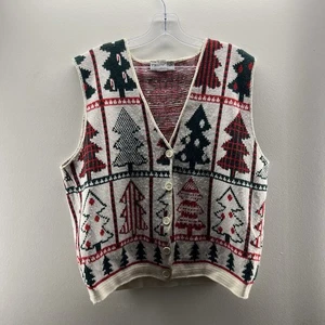 Vintage Cabin Creek Pullover Weste Damen Large Weihnachten Urlaub Ugly Sweater - Bild 1 von 5