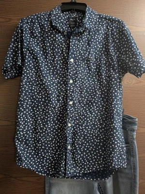 Camisa de vestir de manga corta calce ajustado para hombre TALLA S RVCA INVPV3510 Foto 1 de 3