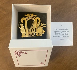 Danbury Mint 1987 Toyland Train 20K Gold-plated Christmas Ornament Vintage & Box - Picture 1 of 11