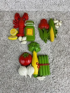 Menge 3 Vintage Homco MCMLXXV 7353 7354 7355 Gemüse Wanddekoration USA - Bild 1 von 23