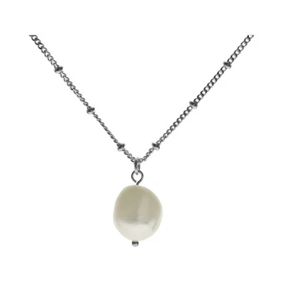Biologico Naturale Collana di Perle Argento Sterling Massiccio 925 Marcato UK IN - Immagine 1 di 4