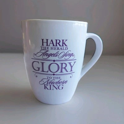 2015 Christian Art Gifts Christmas Mug Hark The Herald Angels Sing Purple - Image 1 of 4