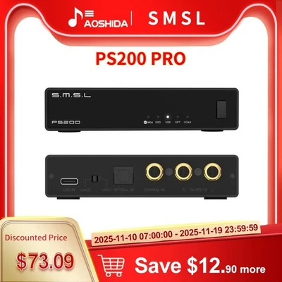 Decoder audio multifunzione SMSL PS200PRO ES9039Q2M PCM768 DSD512 PS5 - Immagine 1 di 4