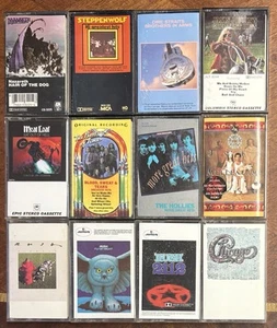 12 Classic Rock Cassettes, Used, Rush, Janis Joplin, Nazareth, Steppenwolf, Dire - Picture 1 of 1