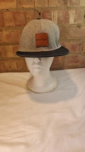 Firetrap Adult Canvas Flat Cap Grey With Black Tip - Picture 1 of 5