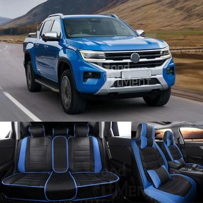 For Volkswagen Amarok 2011-2023 Car Seat Covers Front Rear Full Set Cushion Blue - Image 1 of 4