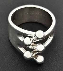 Norway + Designs AGE Sterling Modernist 5 Prong Crown Jester Ring C 1960s - Picture 1 of 8