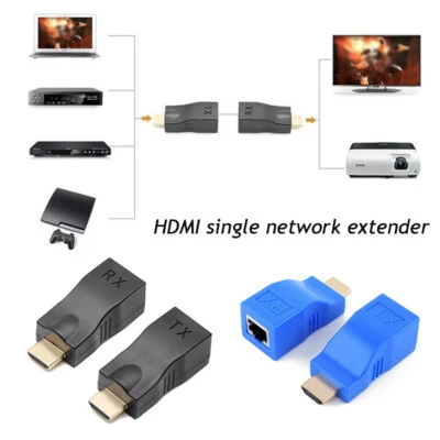 4K 1080P HDMI Extender to RJ45 Over Cat 5e/6 Network LAN Ethernet Adapter 2 PCS~ - Image 1 of 4