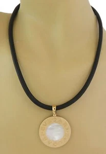 Bvlgari Mother of Pearl Onyx 18k Yellow Gold & Steel Reversible Pendant - Picture 1 of 11