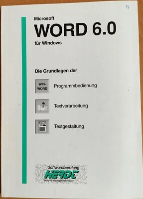Microsoft WORD 6.0 für Windows Grundlagen Anleitung Lehrbuch Lernbuch Manual - Bild 1 von 4
