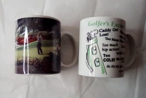 Golfers Coffee Cups Mugs Lot of 2 - Picture 1 of 12
