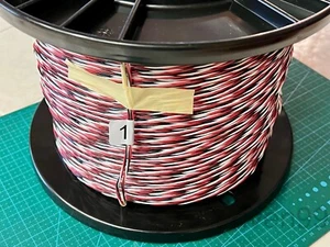 22AWG 3C TE Stranded Hook-up Wire 22/3C Cable, Red/White/Black 500m 1640ft Spool - Picture 1 of 10
