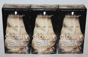 LOT (3) SCHWARZKOPF GLOSSIFY NATURAL BEIGE EFFECT SHEER OR RICH HAIR COLOR - Picture 1 of 1