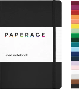 Lined Journal Notebook, (Black), 160 Pages, Medium 5.6 Inches X 8 Inches - 100 G - Picture 1 of 12