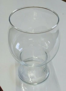 CLEAR GLASS VASE CANDLE HOLDER JAR FISH BOWL SHAPED WITH PEDESTAL - Picture 1 of 6