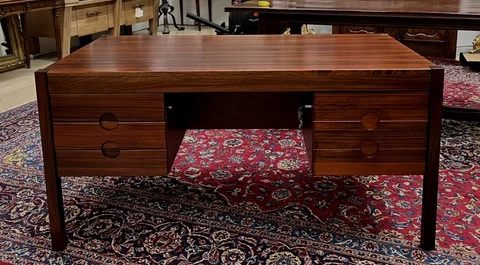 Danish MCM Rosewood Desk by Christian Linneberg Midcentury 1960's Sliding Doors Cover