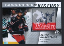 2021-22 Upper Deck SP Game Used Embroidered in History #48 Oliver Bjorkstrand