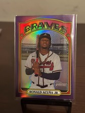 Ronald Acuna Jr. - 2021 Topps Heritage - PURPLE Refractor #299 - Atlanta Braves