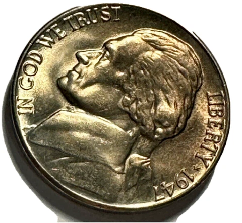 1947-D Gem BU Jefferson 5c ~ Toned ~ Exceptional Luster  ~ M44 Cover