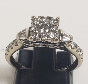ANILLO ÚNICO ORO BLANCO 14K 1/2 CT TW DIAMANTES TALLA 5,75 - Imagen 1 de 21