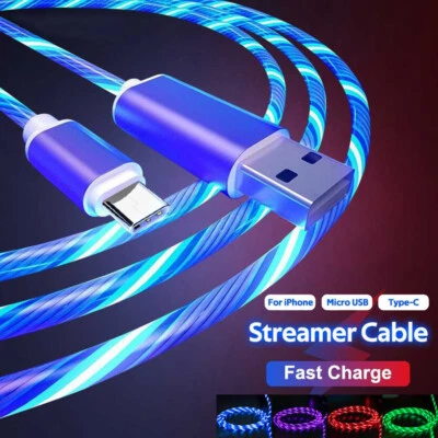 3 in 1 LED Fast Charging Cable Cell Phone Charger Cord For iPhone Type-C USB - Image 1 of 4
