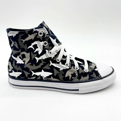 Converse CTAS Hi акула укуса черный красный Junior Kids повседневные туфли 666888F - Изображение 1 из 4