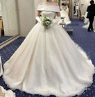 Elegant Wedding Dresses with Detachable Sleeves Off Shoulder Lace Bridal Gowns