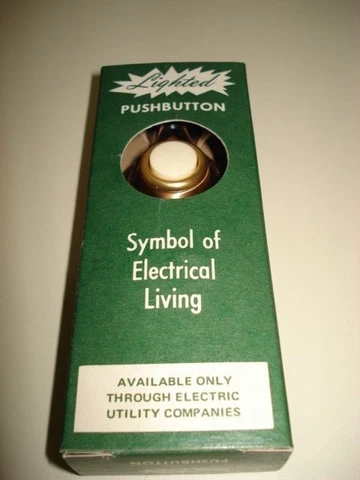 New Vintage 1960's Lighted Pushbutton Total Electric Home Door Bell Cover