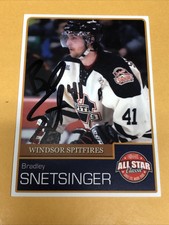 Bradley Snetsinger Signed Windsor Spitfires OHL Card 2