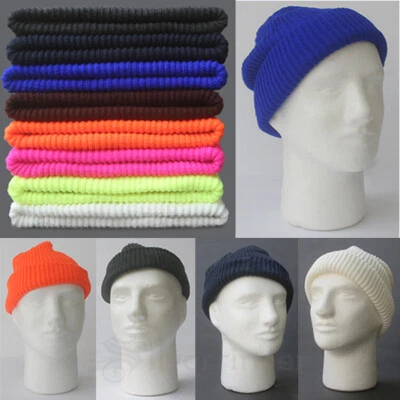 100% NATURAL FIBER YARNS COTTON HEMP KNIT HAT Beanie Cap Thick Winter Men Women - Image 1 of 4