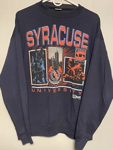 Vintage Salem Sportswear Syracuse Orange University Sweatshirt Large L Blue Mens - Picture 1 of 15