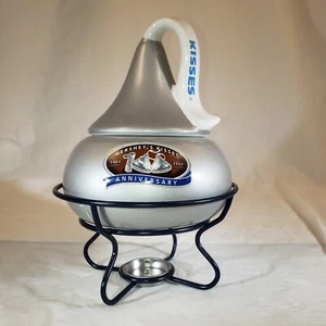 Hershey's Kisses Dessert Fondue Pot & Metal Holder - 100th Anniversary Silver - Picture 1 of 6