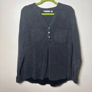 Soft Surroundings Elliana Gauze Textured Blouse w Abalone Buttons Size Medium - Picture 1 of 5