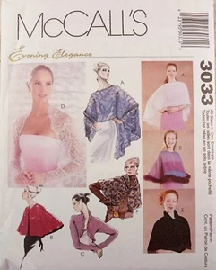 McCALLs 3033 EVENING COVERUPS Capelet Cape Shrug Wrap Ruffles All Sizes UNCUT - Picture 1 of 8