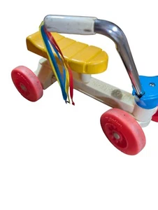 Vintage 1980s Playskool Tyke Bike Toddler Low Ride Scooter Toy Fringe Tassel - Picture 1 of 6