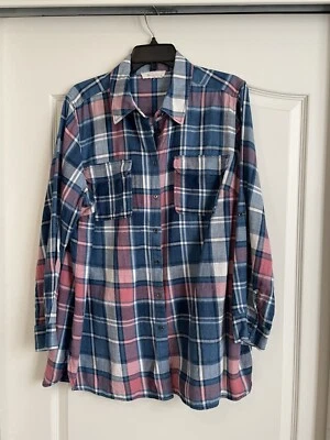 Two by Vince Camuto Boyfriend Fit Plaid button front shirt - Size XL - Image 1 of 4