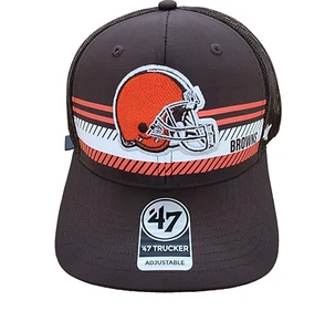 CLEVELAND BROWNS '47 BRAND TRUCKER CUMBERLAND ADJUSTABLE SNAPBACK HAT CAP - Picture 1 of 2