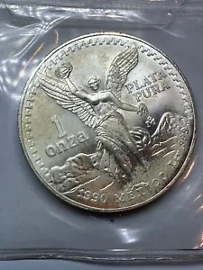 1990 Mexico Libertad 1 oz .999 Fine Silver Coin Onza Sealed - Picture 1 of 6
