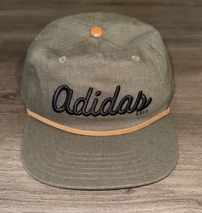Adidas Golf 5 Panel Leather Strap Hat One Size Green Performance Cap NWT - Picture 1 of 11