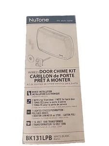 Nutone BK131LPB Brass Lighted Wired Push Button Doorbell Chime Kit - Picture 1 of 4