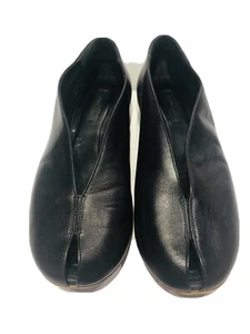 CELINE Paris Phoebe Philo Black Leather Peep Toe Women’s Flat Shoes - Picture 1 of 8