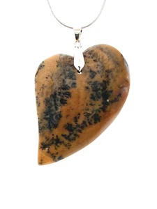 Natural Phantom Quartz Jasper Pendant Necklace w/Sterling Silver Chain - Picture 1 of 1