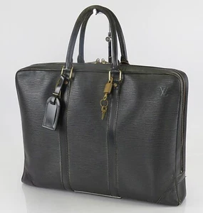 Auth LOUIS VUITTON Porte-Documents Voyage Black Epi Leather Briefcase Bag #61182 - Picture 1 of 23