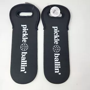 Lot of 2 Pickleball & Wine Dual-Use Neoprene Case Holds 4 balls or 1 wine bottle - Picture 1 of 6